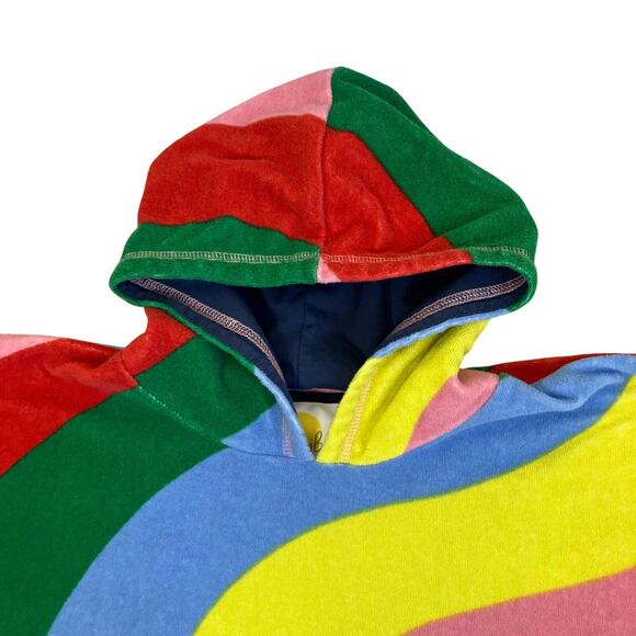 Mini Boden 2-5Y Rainbow Striped Hooded Towel Beach Coverup French Terry - Picture 4 of 13